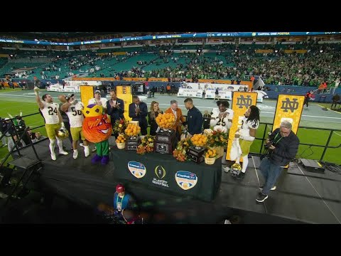 More information about "Notre Dame celebrates Orange Bowl victory & National Championship bid | ESPN College Football"